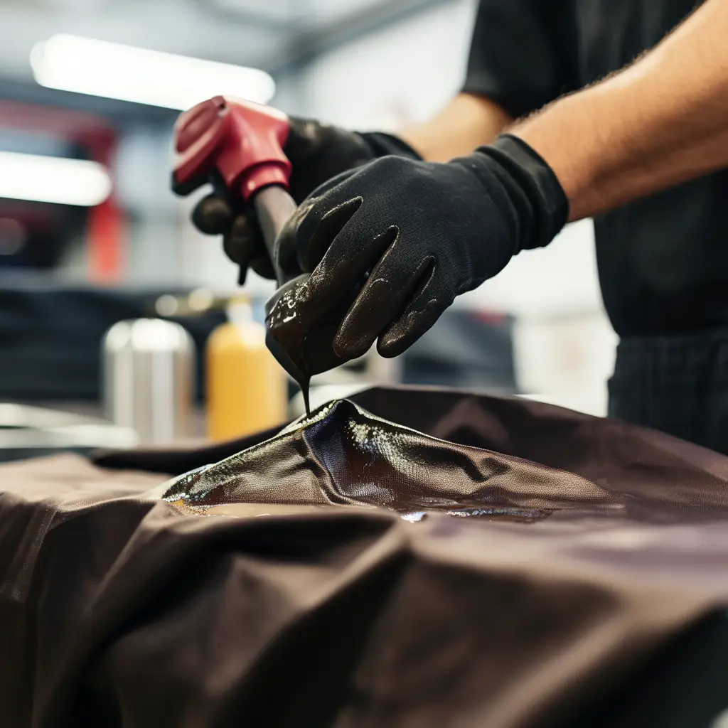 Heavy-duty degreaser removing stain
